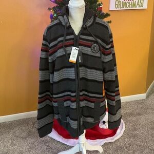 Men’s Size XXL Buffalo David Britton Sherpa Lined Zip Up Sweater, NWT